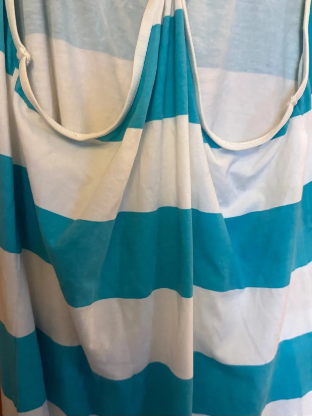 Tommy Bahama Turquoise and White Striped Swim Coverup